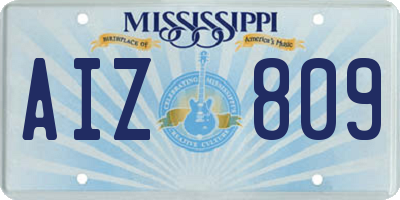 MS license plate AIZ809