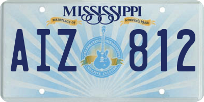 MS license plate AIZ812