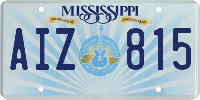 MS license plate AIZ815
