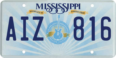 MS license plate AIZ816
