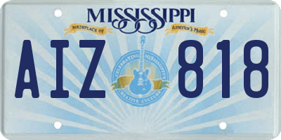 MS license plate AIZ818