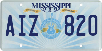 MS license plate AIZ820