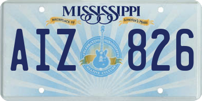MS license plate AIZ826