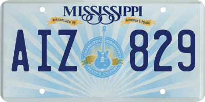 MS license plate AIZ829