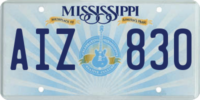 MS license plate AIZ830