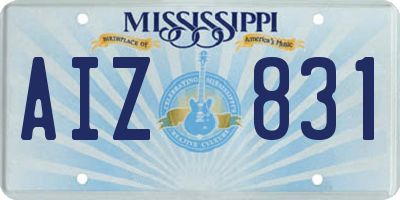 MS license plate AIZ831