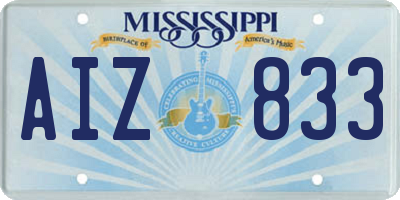 MS license plate AIZ833