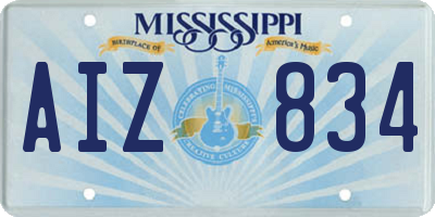 MS license plate AIZ834