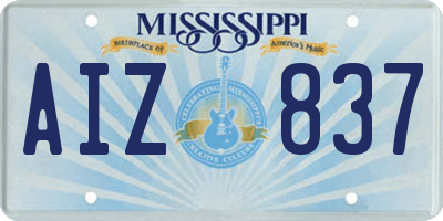MS license plate AIZ837