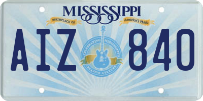 MS license plate AIZ840