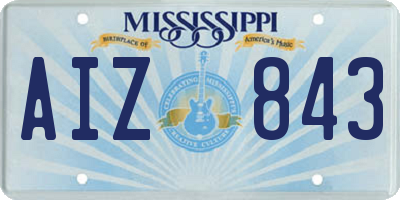 MS license plate AIZ843