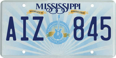 MS license plate AIZ845