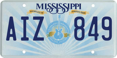 MS license plate AIZ849