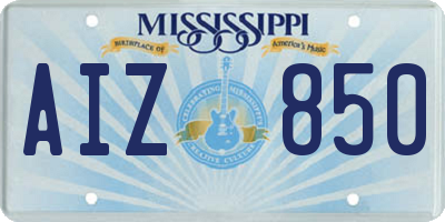 MS license plate AIZ850
