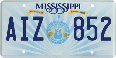 MS license plate AIZ852