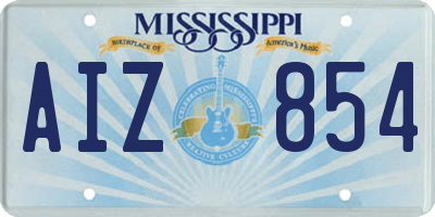 MS license plate AIZ854