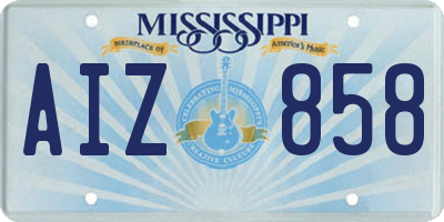 MS license plate AIZ858