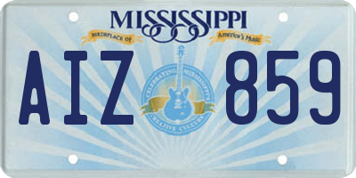 MS license plate AIZ859