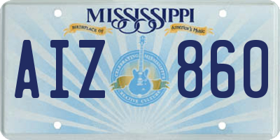 MS license plate AIZ860