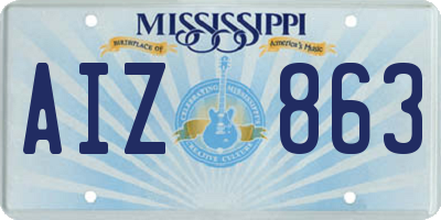MS license plate AIZ863