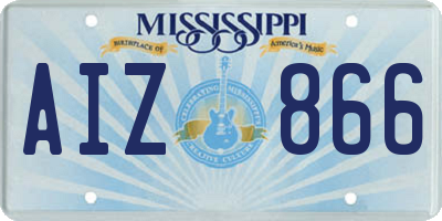 MS license plate AIZ866