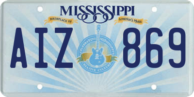 MS license plate AIZ869