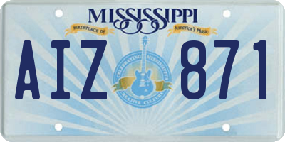 MS license plate AIZ871