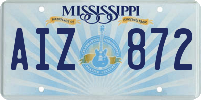 MS license plate AIZ872