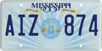 MS license plate AIZ874