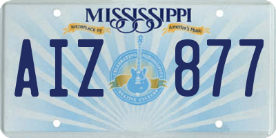 MS license plate AIZ877