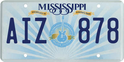 MS license plate AIZ878