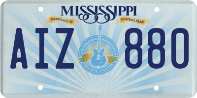 MS license plate AIZ880