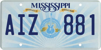 MS license plate AIZ881