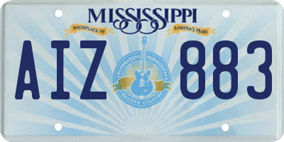 MS license plate AIZ883