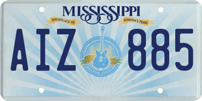 MS license plate AIZ885