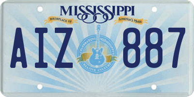 MS license plate AIZ887