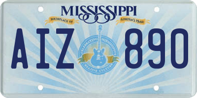 MS license plate AIZ890