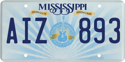MS license plate AIZ893