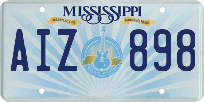 MS license plate AIZ898