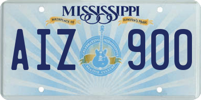 MS license plate AIZ900