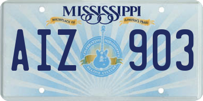 MS license plate AIZ903