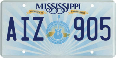 MS license plate AIZ905