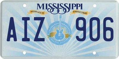 MS license plate AIZ906