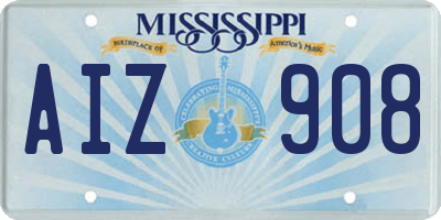 MS license plate AIZ908