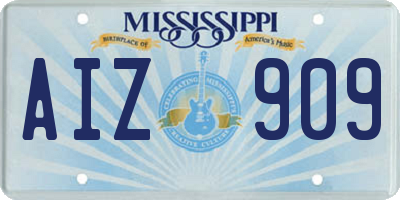 MS license plate AIZ909
