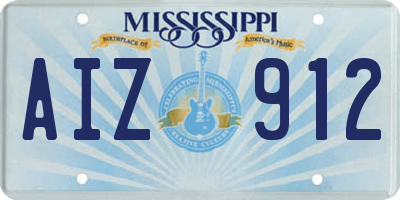 MS license plate AIZ912