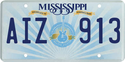 MS license plate AIZ913