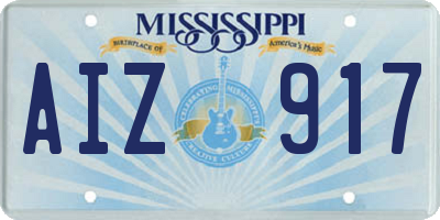 MS license plate AIZ917