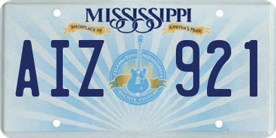 MS license plate AIZ921