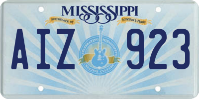 MS license plate AIZ923